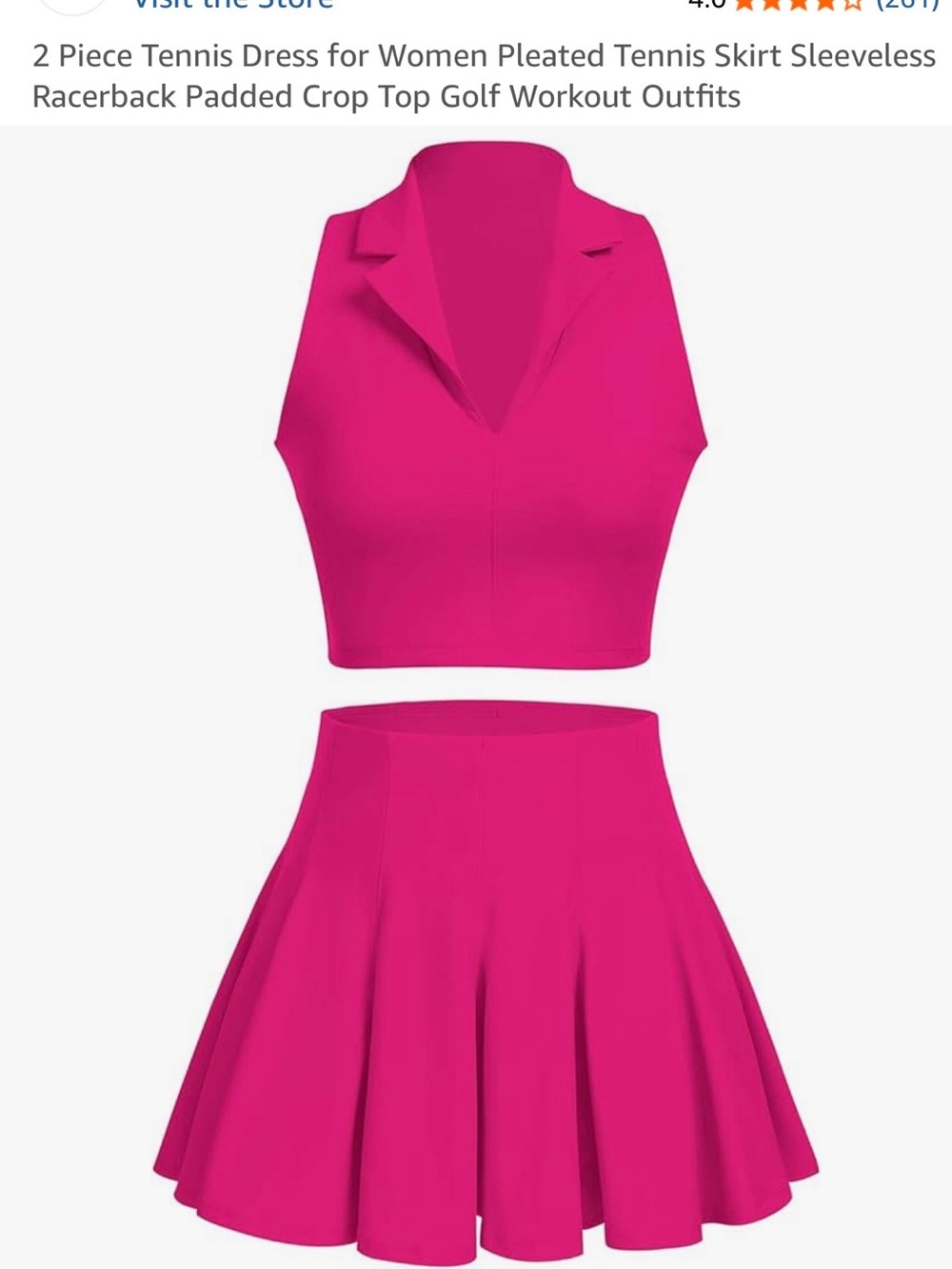 Amazon Women's Two-Piece Skater Set in Magenta Pink